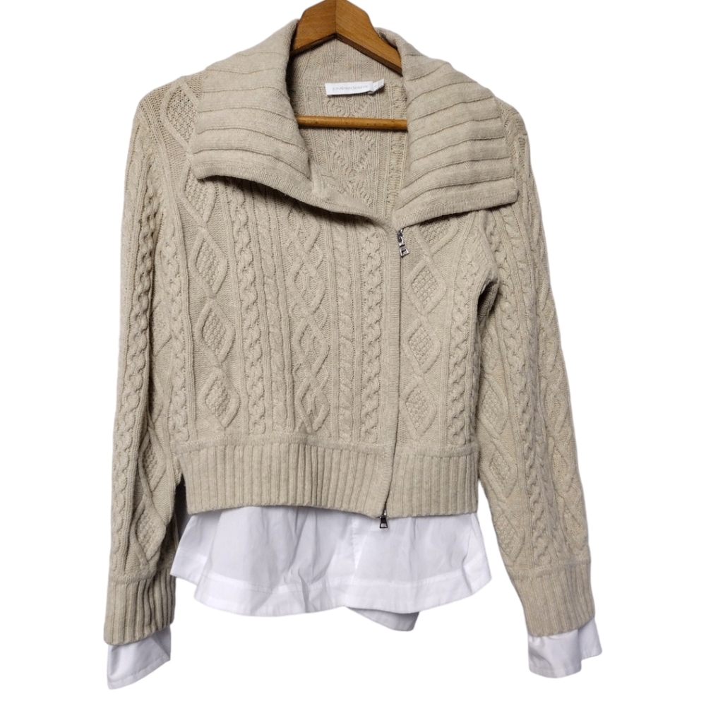 Johnathan Simkhai Davina Cable Knit Cardigan Jacket